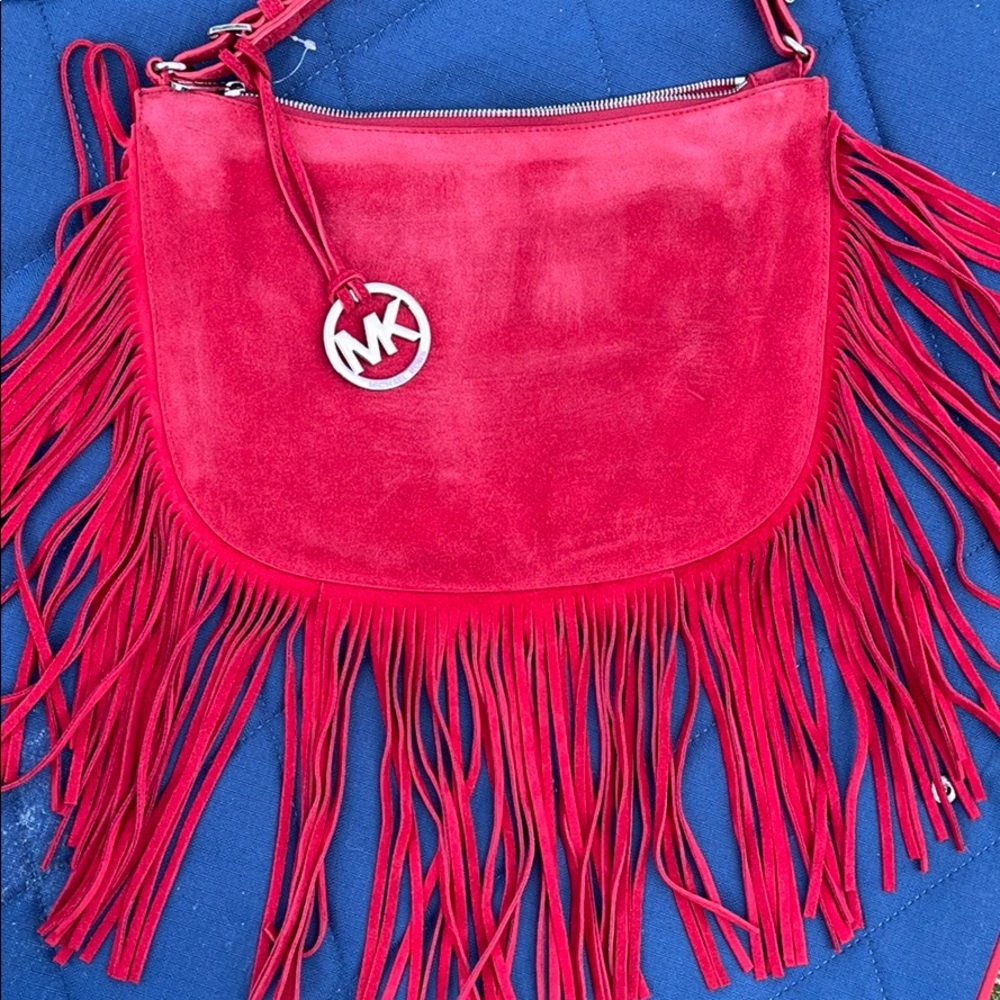 Michael Kors suede fringe satchel